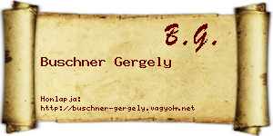 Buschner Gergely névjegykártya